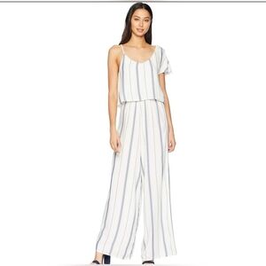 Roxy Striped Cold‎ Shoulder Culotte Jumpsuit Size XL Women's Cotton